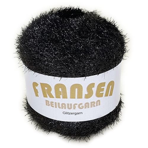 NOGA EFFEKTGARN GmbH Fransen Beilaufgarn auf 25 Gramm Knäuel Schwarz, Strickgarn, Polyester, 65%, Polyester, 35% von NOGA EFFEKTGARN GmbH