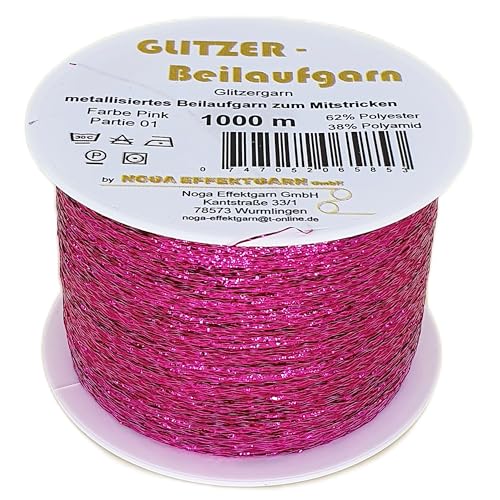 NOGA EFFEKTGARN GmbH Glitzer Beilaufgarn auf 1000 Meter Spulen - Pink von NOGA EFFEKTGARN GmbH