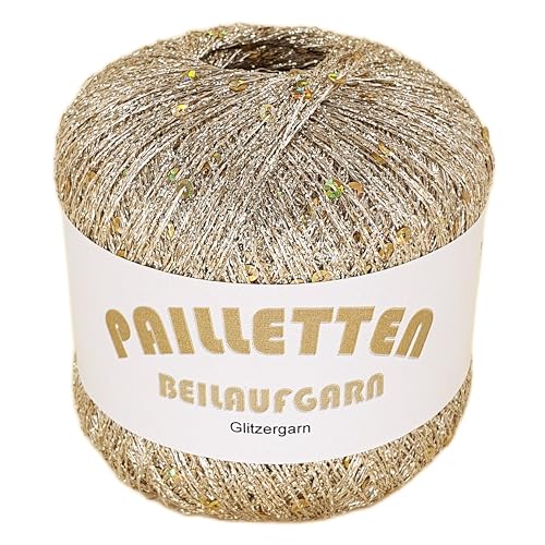 Pailletten Beilaufgarn auf 25 Gramm Knäuel Farbe Gold mit Pailletten in Gold von NOGA EFFEKTGARN GmbH