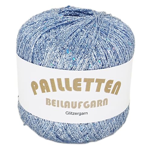 Pailletten Beilaufgarn auf 25 Gramm Knäuel Farbe Hellblau mit Pailletten in Hellblau von NOGA EFFEKTGARN GmbH