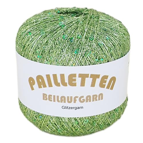 Pailletten Beilaufgarn auf 25 Gramm Knäuel Farbe Hellgrün mit Pailletten in Hellgrün von NOGA EFFEKTGARN GmbH