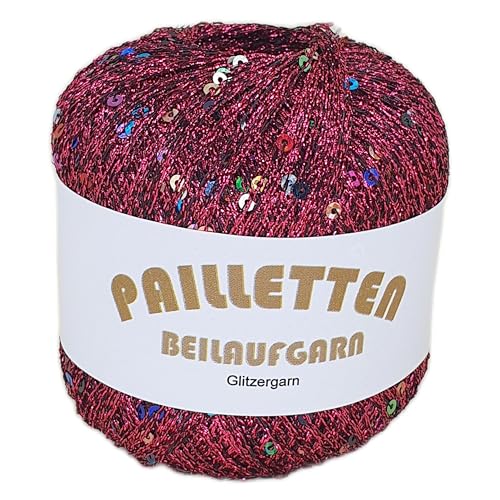 Pailletten Beilaufgarn auf 25 Gramm Knäuel Farbe Pink mit Pailletten in Multicolor von NOGA EFFEKTGARN GmbH