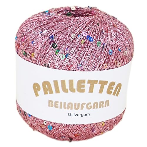 Pailletten Beilaufgarn auf 25 Gramm Knäuel Farbe Rosé mit Pailletten in Multicolor von NOGA EFFEKTGARN GmbH