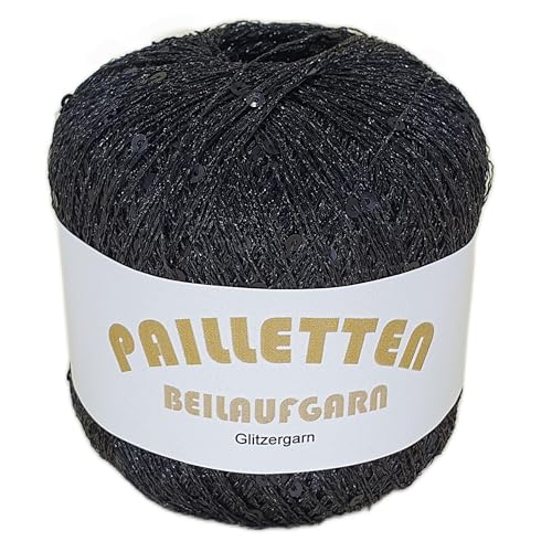 Pailletten Beilaufgarn auf 25 Gramm Knäuel Farbe Schwarz mit Pailletten in Schwarz von NOGA EFFEKTGARN GmbH