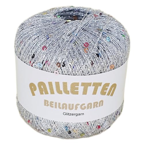 Pailletten Beilaufgarn auf 25 Gramm Knäuel Farbe Silber mit Pailletten in Multicolor von NOGA EFFEKTGARN GmbH