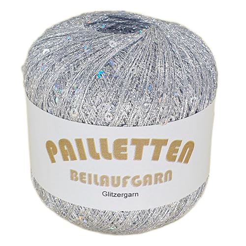 Pailletten Beilaufgarn auf 25 Gramm Knäuel Farbe Silber mit Pailletten in Silber von NOGA EFFEKTGARN GmbH