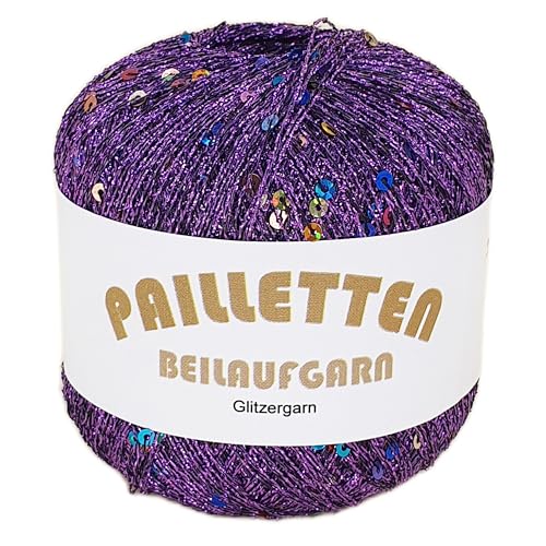 Pailletten Beilaufgarn auf 25 Gramm Knäuel Farbe Violett mit Pailletten in Multicolor von NOGA EFFEKTGARN GmbH