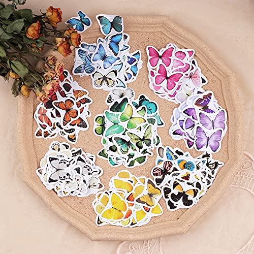 NOGAMOGA 360 Stück Scrapbooking Aufkleber, Schmetterling Washi Sticker Pack, 8 Themen Bunte Schmetterlings Kleine Größe Dekorative Butterfies Sticker für Journal Karten Planer Handy Laptops von NOGAMOGA