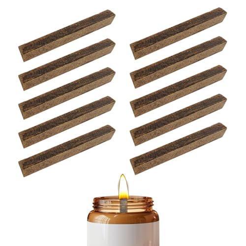 10 pcs Dochte für Kerzen Holz Natürliche Holzdocht für Kerzen Dauerdocht für Wachsfresser Kerzendocht aus Holz Kerzendocht Dauerdocht Outdoor Holzkerzendochte für Kerzen machen und DIY(10×10×90mm) von NOKDAL