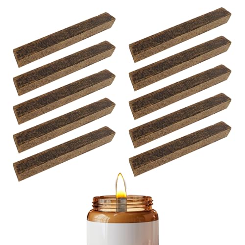 10 pcs Dochte für Kerzen Holz Natürliche Holzdocht für Kerzen Dauerdocht für Wachsfresser Kerzendocht aus Holz Kerzendocht Dauerdocht Outdoor Holzkerzendochte für Kerzen machen und DIY(20×20×100mm) von NOKDAL