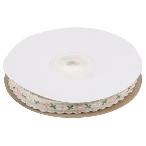 NOLITOY 1 Rolle Spitzenstickband Blumenband Atmungsaktives Blumentopfband Banddekoration Draht Strass Buchstabenaufkleber Bedrucktes Band Jute Sackleinen Weißes Polyester von NOLITOY