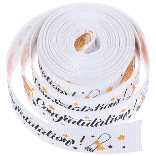 NOLITOY 1 Rolle Staffelungsband weißes Band golden Jubiläum Seidenbänder Bögen Grad seidenband ribbon dekoration schnürlos senkel Band zum Nähen DIY handwerk machen band Polyester von NOLITOY