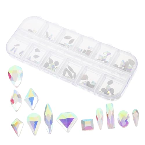 NOLITOY 1 Schachtel Diamant-nagelkunst-set Zum Selbermachen Diamant-kunstsets Strasssteine Blenden Sie Trockenen Nagellack Gesichtsschmuck Nagelsteine ​​für Nagelkunst Juwelen Metall von NOLITOY