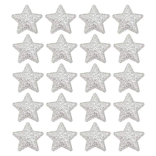 NOLITOY 100 Stück Sterne Aufbügelflicken Aufnäher Wärmeübertragung Kleidung Hut Hemd Tasche Aufnäher Aufnäher Dekoration Silber von NOLITOY