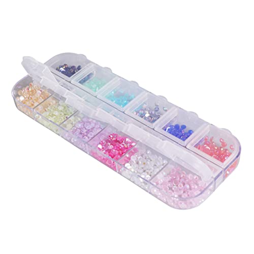 NOLITOY 12er Set Glänzende Nagelkunst Dekoration Bunte Runde Acrylaccessoires Für Nail Art Und Handy Dekoration Perfekt Für Kreative Nageldesigns Und Verschönerungen von NOLITOY