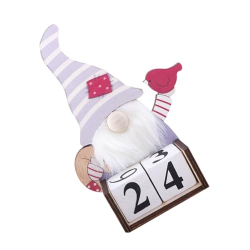 NOLITOY 1stk Weihnachtskalender Countdown Zum Weihnachtsadventskalender Weihnachts-countdown-kalender Wichtel Figuren Skulpturen Ewiger Kalender Jahrgang Esstisch Holz von NOLITOY