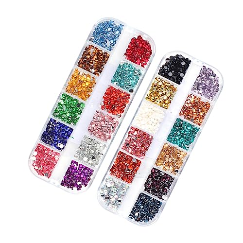 NOLITOY 2 Boxen 3D Nagelstuds Dekorationen Handgemachte Bunte Maniküre Schmuckstücke 3mm Runde Resin Strass Für Kreative Nageldesigns Ideal Für Nagelkunst Und Maniküre Dekorationen von NOLITOY