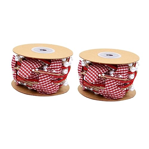 NOLITOY 2 Rollen Liebesperlenkettenband ribbon bandfeile schienbeinschoner tape wedding decor valentinsday Blumen Garnband Schleife Dekorationen Geschenkstreifen Geschenkband Plastik von NOLITOY