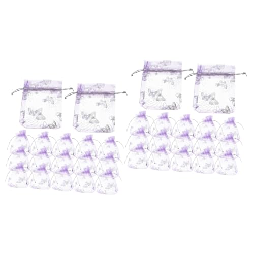 NOLITOY 2 Sätze Organza-geschenkbeutel Packbeutel Packtasche Geschenksack Verpackungen Für Zugbeutel Klein Taschen Kleine Süßigkeitentüten Organzabeutel Violett 50 Stück * 2 von NOLITOY