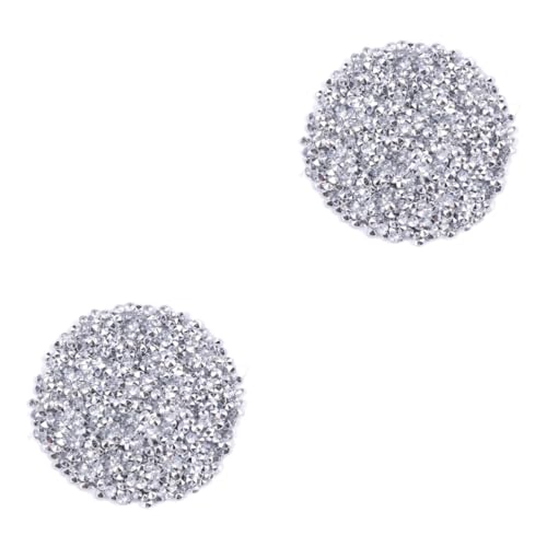 NOLITOY 2 Sätze Tip Crystal Fuse Beads Boards Strass Nail Art Perlen Zylindrische Aktuatoren Diamantaufkleber Edelsteinanhänger Silber Acrylkristall Basteln Kristallkristall 1000 Stück * 2 von NOLITOY