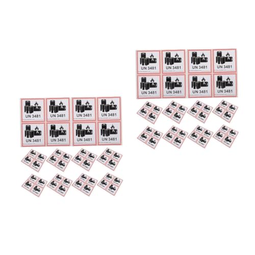 NOLITOY 2sets Batterieetikett Sicherheitslabel Batteriewarnschilder Warnaufkleber Für Die Batterie Batterietransportetiketten Kupferplattenaufkleber Black 200pcs*2 von NOLITOY