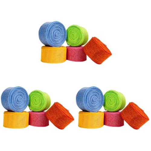 NOLITOY 3 Sätze Osterband Blumenband Verdrahtetes Sackleinenband Dekoratives Netzband Seidenband Ribbon Geschenkbänder Ein Verpackungsband Geschenkband Verpacken Polyester 5 Rollen * 3 von NOLITOY