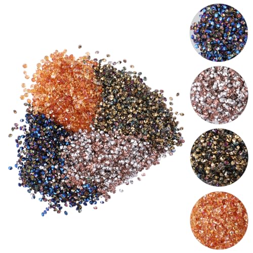 NOLITOY 4er Pack Nail Tip Rhinestones Mikro Zirkon Dekoration Für DIY Maniküre Glitzernde Nail Art Accessoires 4 Farben Regenbogen Amber von NOLITOY