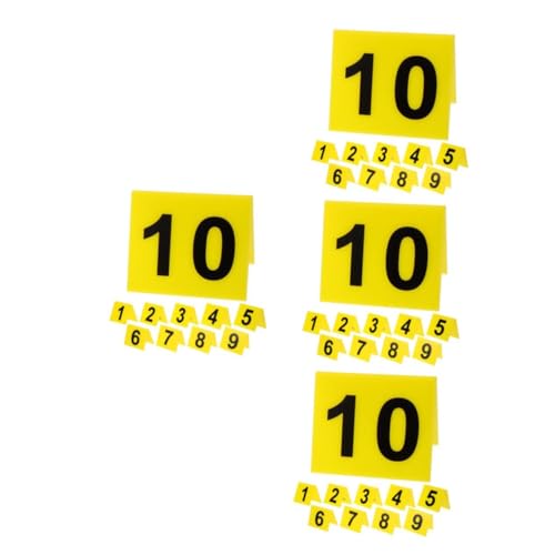 NOLITOY 4sets Nummernschild Tischkarten Spielversorgung Nummern-id-zelte Multifunktions-tischschild Nummernzeichen Tischnummer Für Die Hochzeit Tischzeltnummern Spiele Yellow Acryl 10pcs*4 von NOLITOY