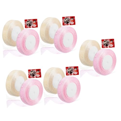 NOLITOY 5 Sätze Bänder Zum Verpacken Von Geschenken Hochzeit Weinstecker Gestell Kochen Bogen Münze Duo Wrapping Ribbon Beige Ribbon Banddekoration Bastelbänder Polyester 2 Rollen * 5 von NOLITOY