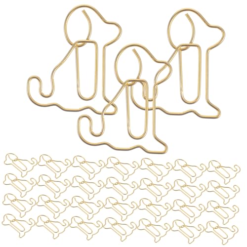 NOLITOY 50 Stück Bücherregal mit sitzendem Hund bookmarks scheckheft Papierdekoration Dekorative Büroklammern büroartikel Klammern für Papier Markierungsclip für das Büro Metall Golden NOLITOY 50 Stück Bücherregal mit sitzendem Hund bookmarks scheckheft Papierdekoration Dekorative Büroklammern büroartikel Klammern für Papier Markierungsclip für das Büro Metall Golden von NOLITOY