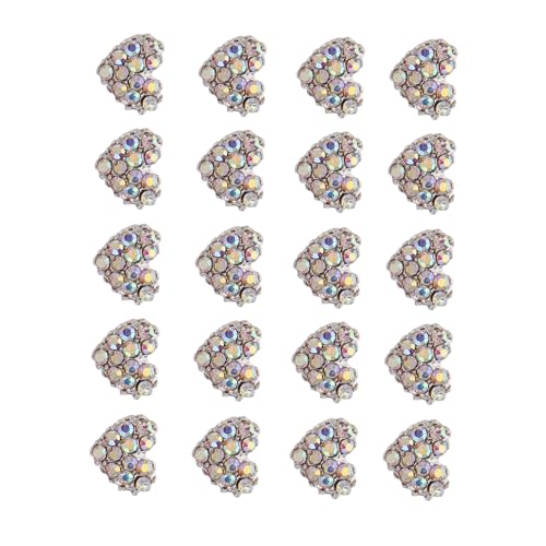 NOLITOY Herzform Nail Art Charms Aus Strass DIY Nagelsticker Für Maniküre Glänzende Nail Art Rhinestones Für Kreative Nageldesigns von NOLITOY