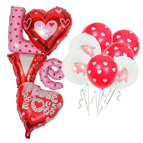 NOLITOY Teiliges Valentinstag Folienballon Set Herz Form Dekoration Für Hochzeiten Und Partys Love You Aluminiumfilmballons Für Romantische Anlässe von NOLITOY