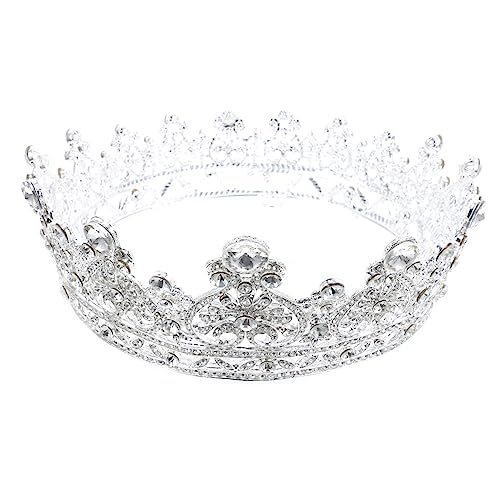 NOLITOY Vintage Kristall Strass Brautkrone Glitzernde Tiara Mit Seitlichem Kamm Für Hochzeit Und Verlobung Eleganter Schmuck Silber Für Festliche Anlässe Und Besondere Momente von NOLITOY