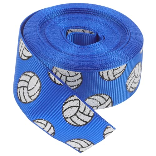 NOLITOY Volleyball Geschenkband 5 Meter Roll Mit Volleyball Muster 22mm Breite Ideales Dekorationsband Für Geschenkverpackungen Bastelarbeiten Und Kreative Projekte Königsblau von NOLITOY