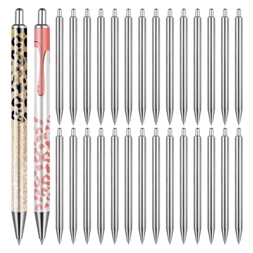 NONDK 30 Stück Epoxid-Kugelschreiber, Edelstahlstifte für Heimwerker, personalisierbare Stifte mit weichem Schreiben, Metallstifte von NONDK