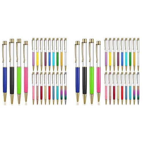NONDK 44 schwimmende DIY-Kugelschreiber mit leerem Rohr, Metallstifte, Herstellung von Lieblings-Flüssigkeitsstiften, Zubehör für viele Anlässe von NONDK