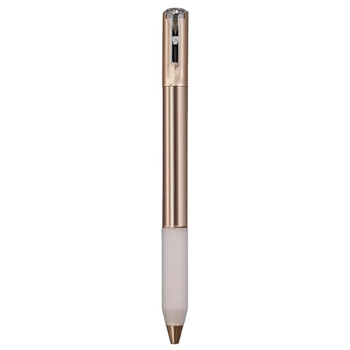NONDK Fidget Geometrischer Metall-Kugelschreiber, Metallformwechselschalter zur Linderung von Stress, einziehbarer Gelschreiber, 0,5 mm, Champagner von NONDK