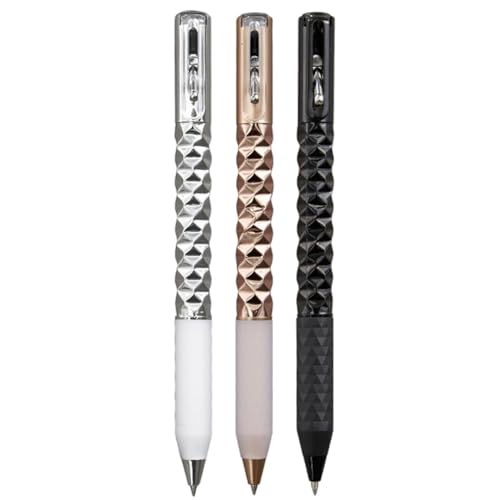NONDK Fidget Geometrischer Metall-Kugelschreiber, Metallformwechselschalter zur Linderung von Stress, einziehbarer Gelschreiber, 0,5 mm, mehrfarbig von NONDK