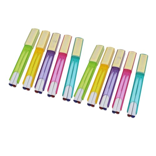NONGYU 10 Stück Kunststoff-Kugelschreiber mit Haftnotizen für Schule, Büro, 2-farbiger Kugelschreiber, Schreiben reibungsloses Schreiben von NONGYU