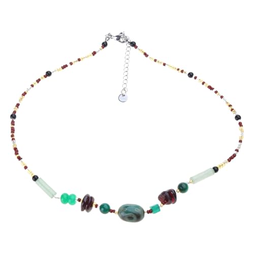 NONGYU Halskette mit Vintage-Naturstein-Halskette, modischer Choker, Umladungs-Perlen-Halskette, chinesischer Choker, für Mädchen und Frauen von NONGYU