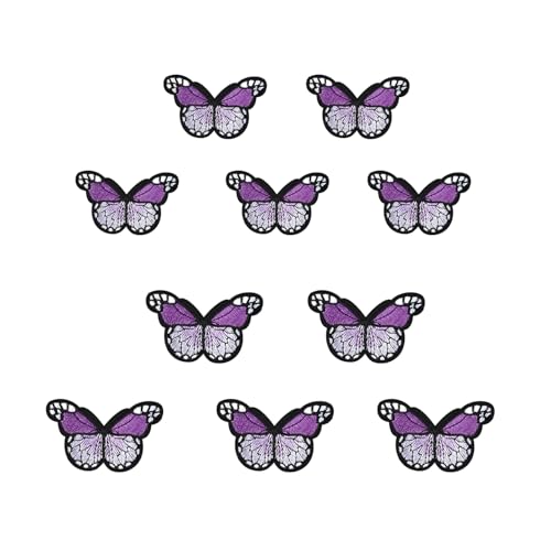 NONGYU Set mit 10 Stickerei-Schmetterling-Applikationen zum Aufbügeln auf Kleidung, Kleid, Jeans, Hut NONGYU Set mit 10 Stickerei-Schmetterling-Applikationen zum Aufbügeln auf Kleidung, Kleid, Jeans, Hut von NONGYU