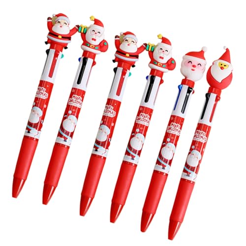 NONGYU Shuttle-Stift, Weihnachts-Kugelschreiber, 4-in-1, mehrfarbiger Stift, Büro- und Schulbedarf für glattes Schreiben, 6 Stück von NONGYU