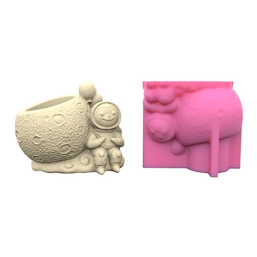 NONGYU Sitting Astronaut Shaped Planter Vase Moulds Cements Mold Silicone for Handmaking Succulent Plant Flowerpots von NONGYU