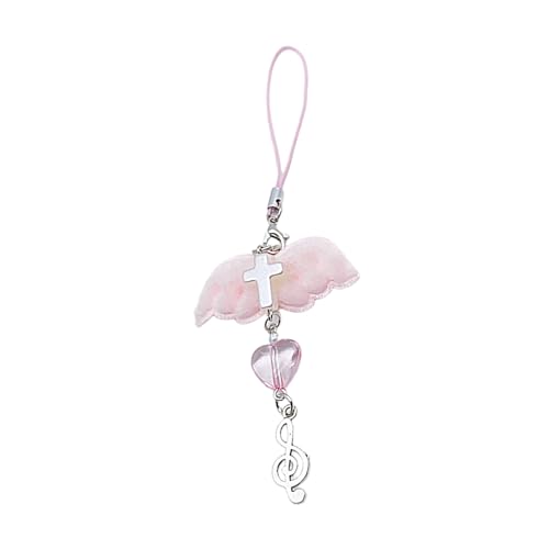 NONGYU Wing Phone Charmchain Phone Straps Chain Charm with Heart Pendant Stylish and Practical Accessory von NONGYU