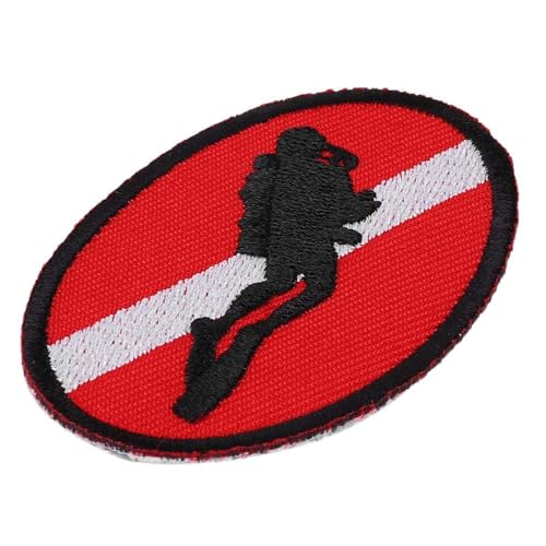 Scubas Diver Down bestickte Patches Dive Diver Down Flaggen praktische Flaggen Patches zum Aufbügeln Tauchen Flaggen Patches von NONGYU