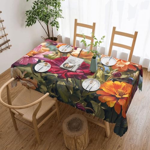 NONHAI Tischdecke für rechteckige Tische, bunte Frühlings- und Sommerblumentischdecken, knitterfrei, Tischdecke für Küche, 137,2 x 182,9 cm, Tischdecke für Esszimmer, Bauernhaus, Dekoration, von NONHAI