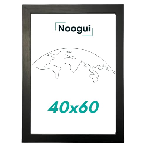 NOOGUI Bilderrahmen 40x60 | Holz | Rahmen 40x60 | Größe 40x60 cm | Bilderrahmen holz | Farbe Schwarz | Ideal für Fotos und Diplome (Schwarz, 40x60 cm) von NOOGUI