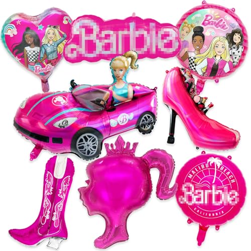 8 Stück Prinzessin Geburtstag Ballon,Rosa Luftballons,Luftballons Geburtstag Madchen,Cartoon Folienballons,Mädchen Party Deko Supplies Set,Prinzessin Luftballons Geburtstag von NOOLUSI