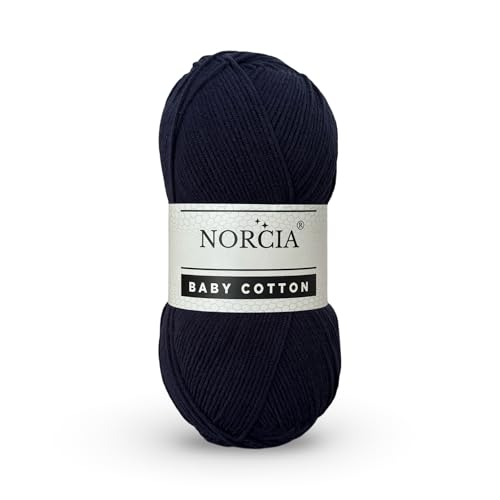 Norcia Baby-Baumwolle, 55 % Baumwolle, 45 % Acryl, fein/Sport (2) zum Häkeln und Stricken, weiches Amigurumi-Garn, 100 g von NORCIA