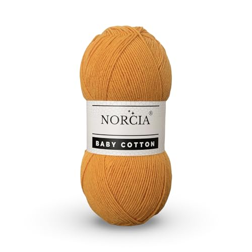 Norcia Baby-Baumwolle, 55 % Baumwolle, 45 % Acryl, fein/Sport (2) zum Häkeln und Stricken, weiches Amigurumi-Garn, 100 g von NORCIA